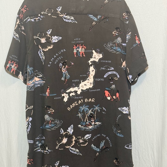 Quiksilver Black Graphic Hawaiian Beach Vacation Surf Shirt - Picture 9 of 9